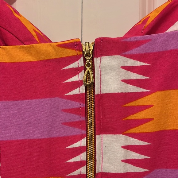 True Fond Ghana Colorful Zig Zag Print Dress with Bows & Tulle - Picture 7 of 16